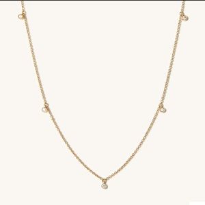 MEJURI Diamond Station Necklace 14k Yellow GOLD DIAMOND